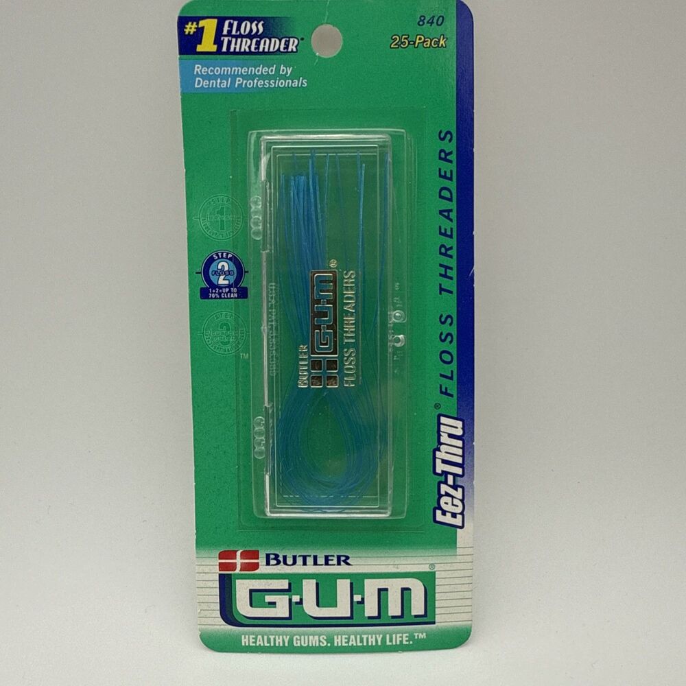 Butler Gum EEZ-Thru 25 Floss Threaders  Braces Bridges Crown + Travel Case VTG